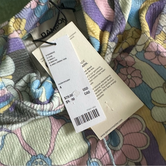 NWT UO Damson Madder Peggy Psychedelic Rib Top in Purple Multi sz 4 - Picture 10 of 12